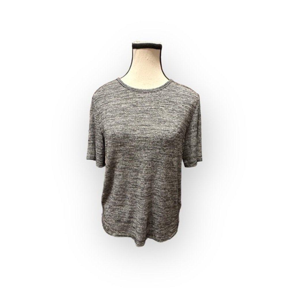 Women’s Banana Republic Grey Black Striped Blouse Small
